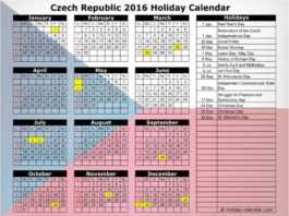 Calendario delle Festività in Repubblica Ceca