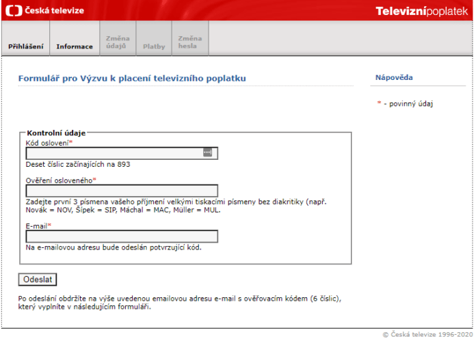 Come compilare il modulo per non pagare il canone TV in Repubblica Ceca