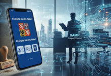 Addio scartoffie all’OAMP? Il Portafoglio Digitale UE sbarca nel 2027 in Cechia: ecco cosa cambia per noi Smartphone con Portafoglio Digitale UE e documenti d'identità digitali davanti a un ufficio pubblico a Praga, simbolo della digitalizzazione OAMP.