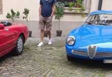 CS: esposizione Alfa Romeo in Ambasciata per Rally Internazionale in Boemia copà chei fruts, mi an sputanât le foto e i ai vût di taiale